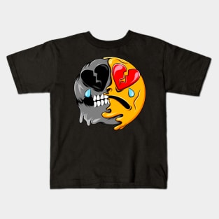 Broken Heart Eyes Zombie Emoji Kids T-Shirt